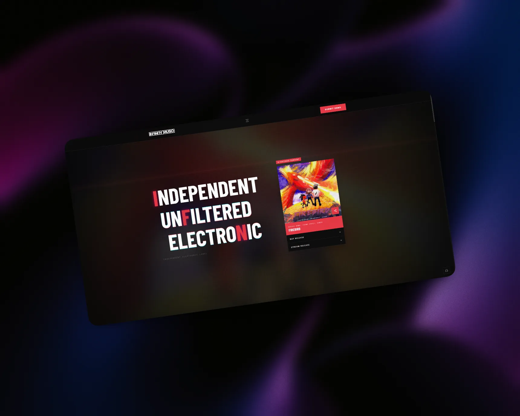 Infinity Music — Rediseño web del sello discográfico